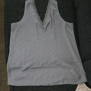 Maurices Gray V-Neck Camisole with Lace Trim